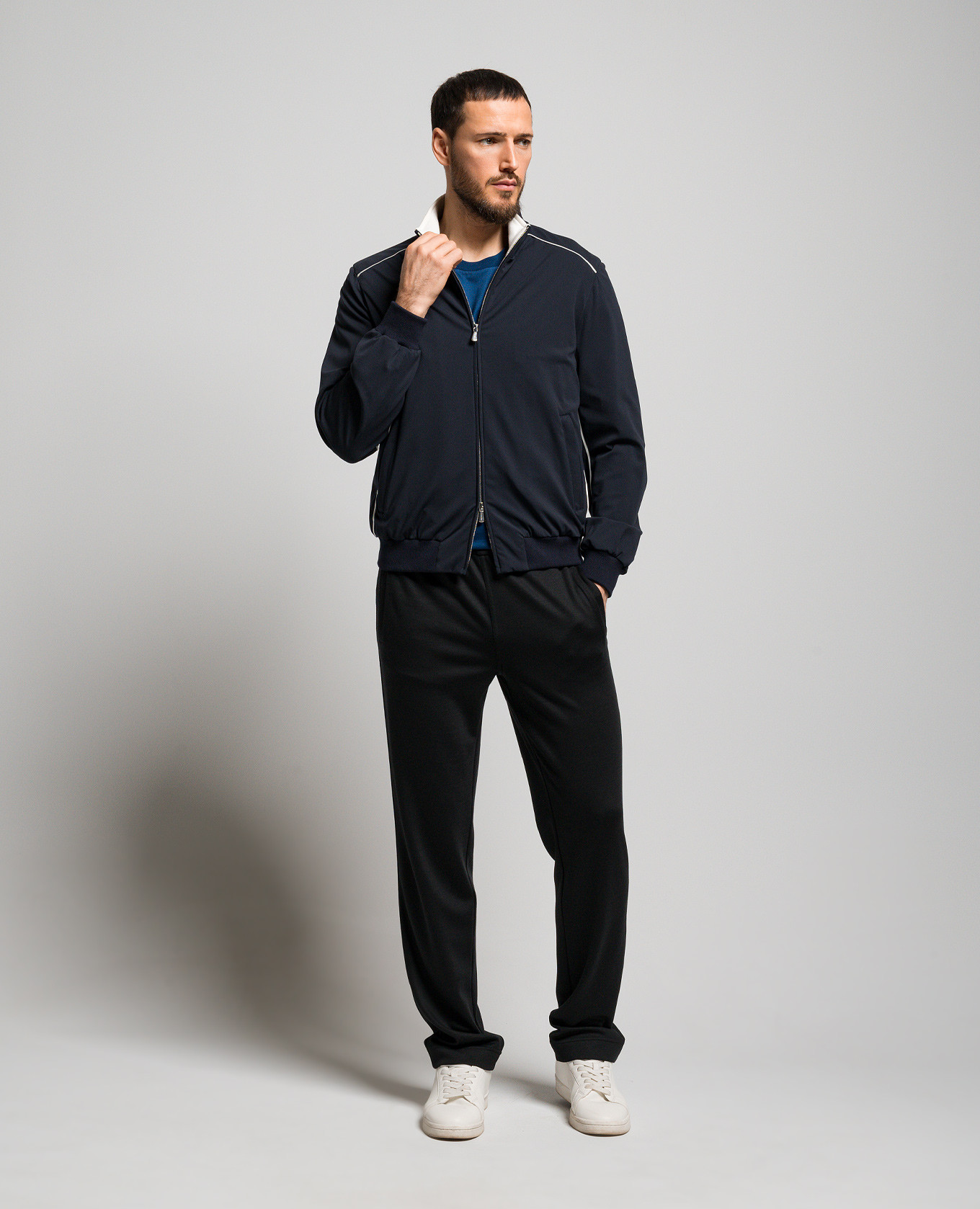 

Blue windbreaker with contrasting edging Enrico Mandelli
