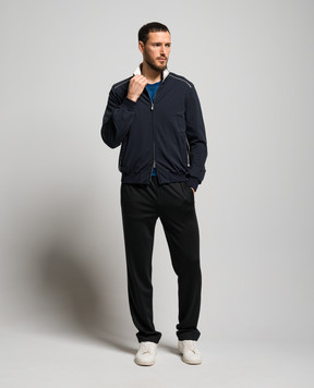 Enrico Mandelli Blue windbreaker with contrasting edging A8L5025338