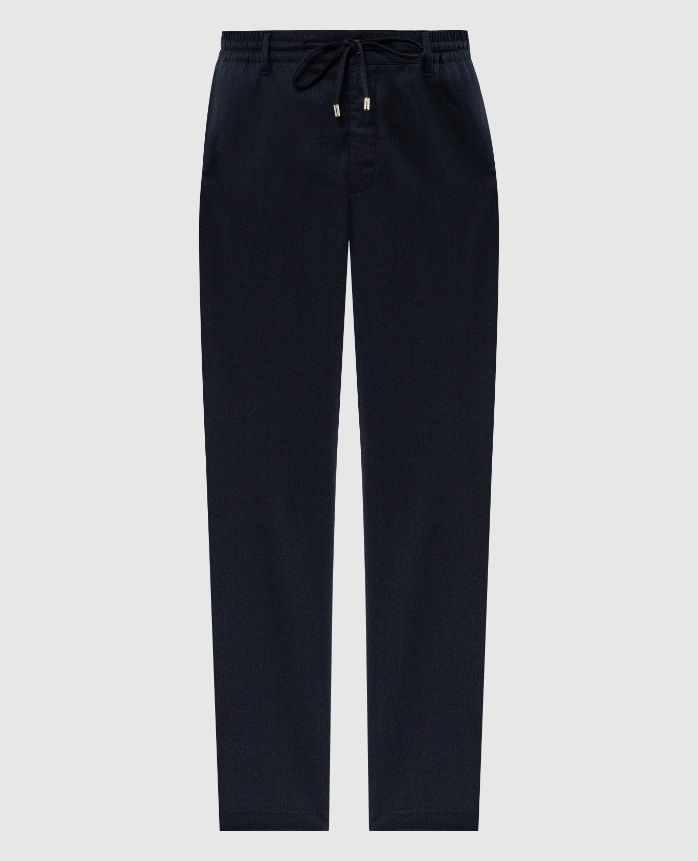 Blue wool trousers with logo embroidery Stefano Ricci
