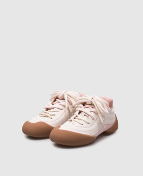 Alexander McQueen Pink Flexion leather sneakers with logo emblem 808181WIAC6