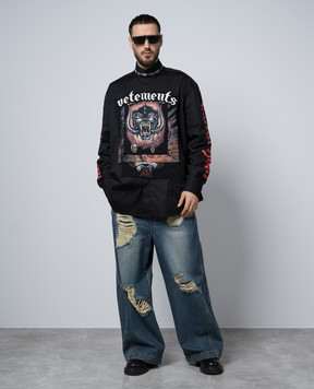 Vetements Motorhead black shirt with logo print UE64SH240B