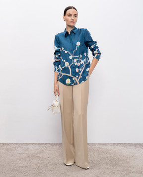 Gabriela Hearst Henri blue silk blouse 4251200P118