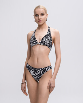 Fisico Black polka dot swimsuit top CR04MP