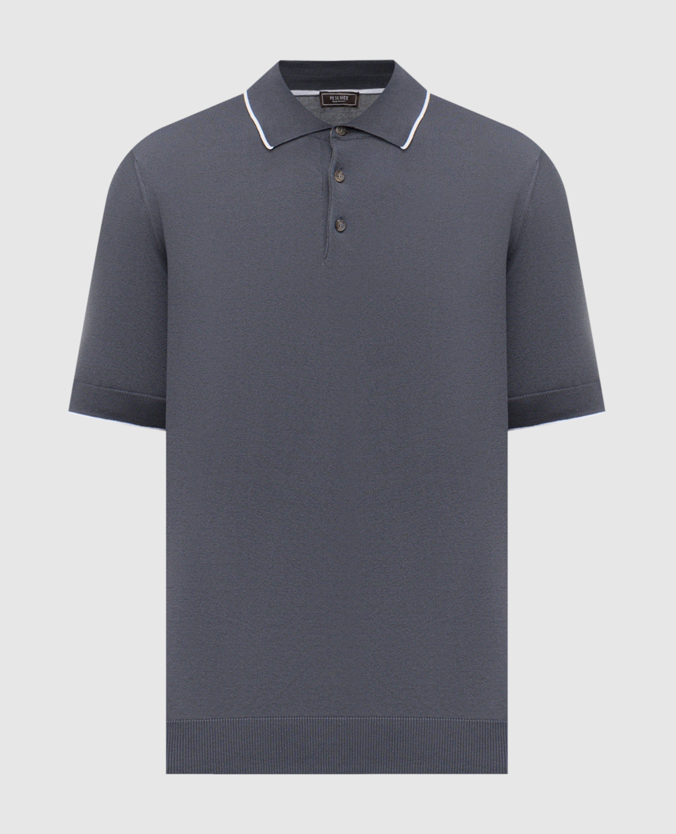 

Grey polo shirt with contrast piping Peserico