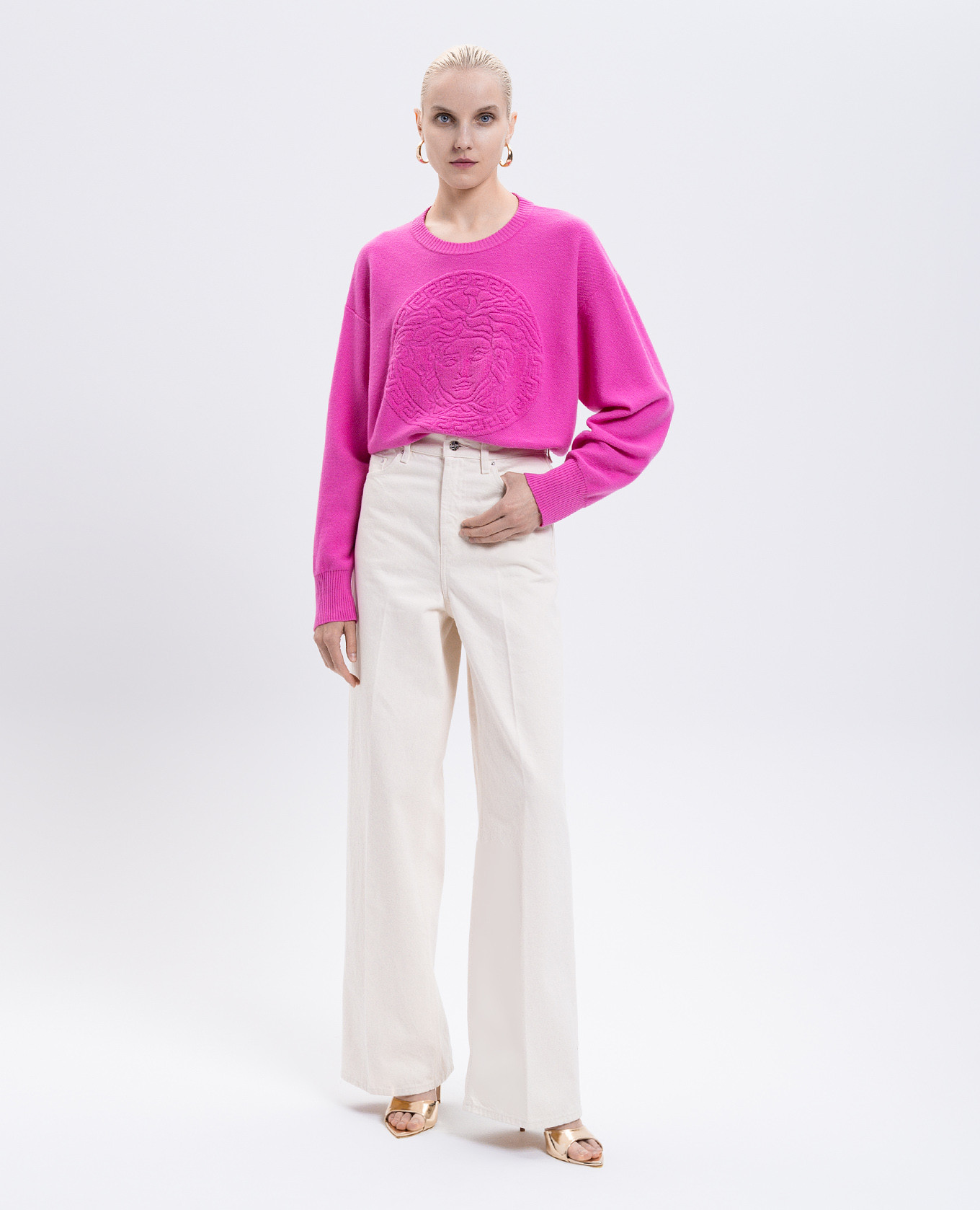 

Pink wool and cashmere jumper Versace