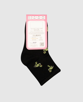 RiminiVeste Enrico Coveri children's black socks with a pattern PRETTY