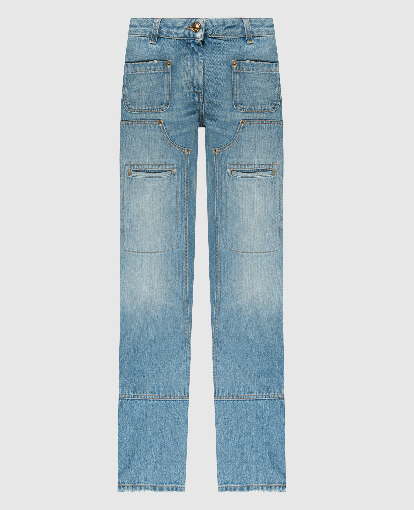 Blue distressed cargo jeans Palm Angels