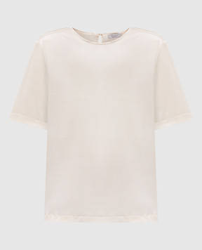 Peserico Beige silk top with monil chain S0676002372