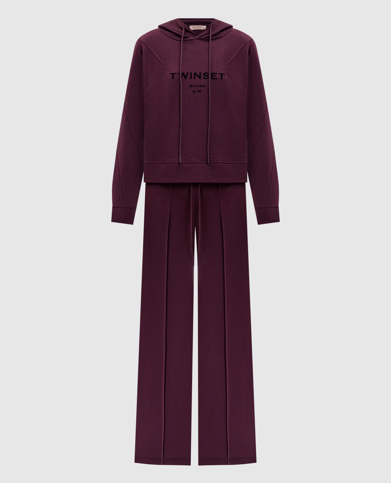 Burgundy tracksuit with logo Twinset