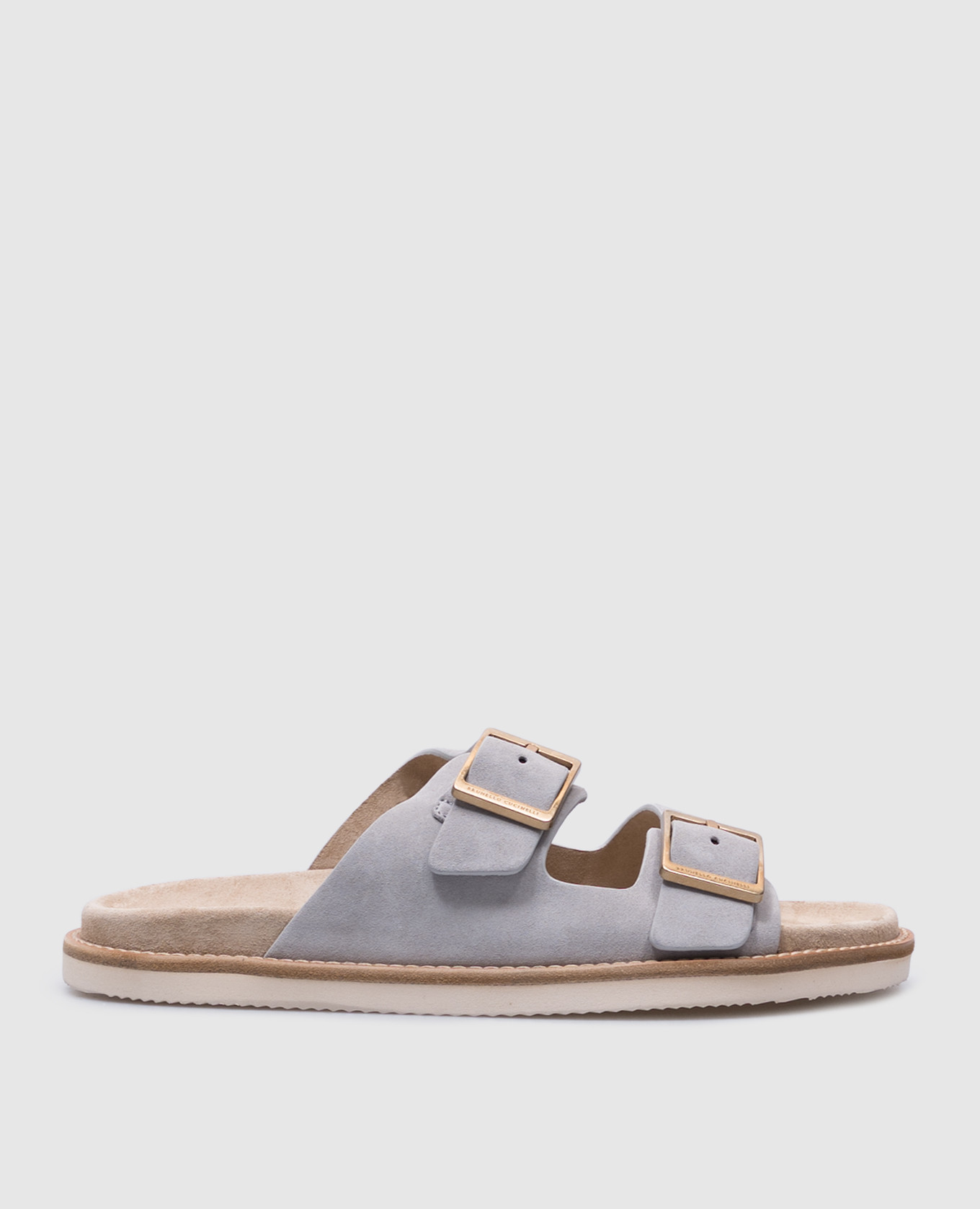 

Grey suede flip-flops with logo engraving Brunello Cucinelli