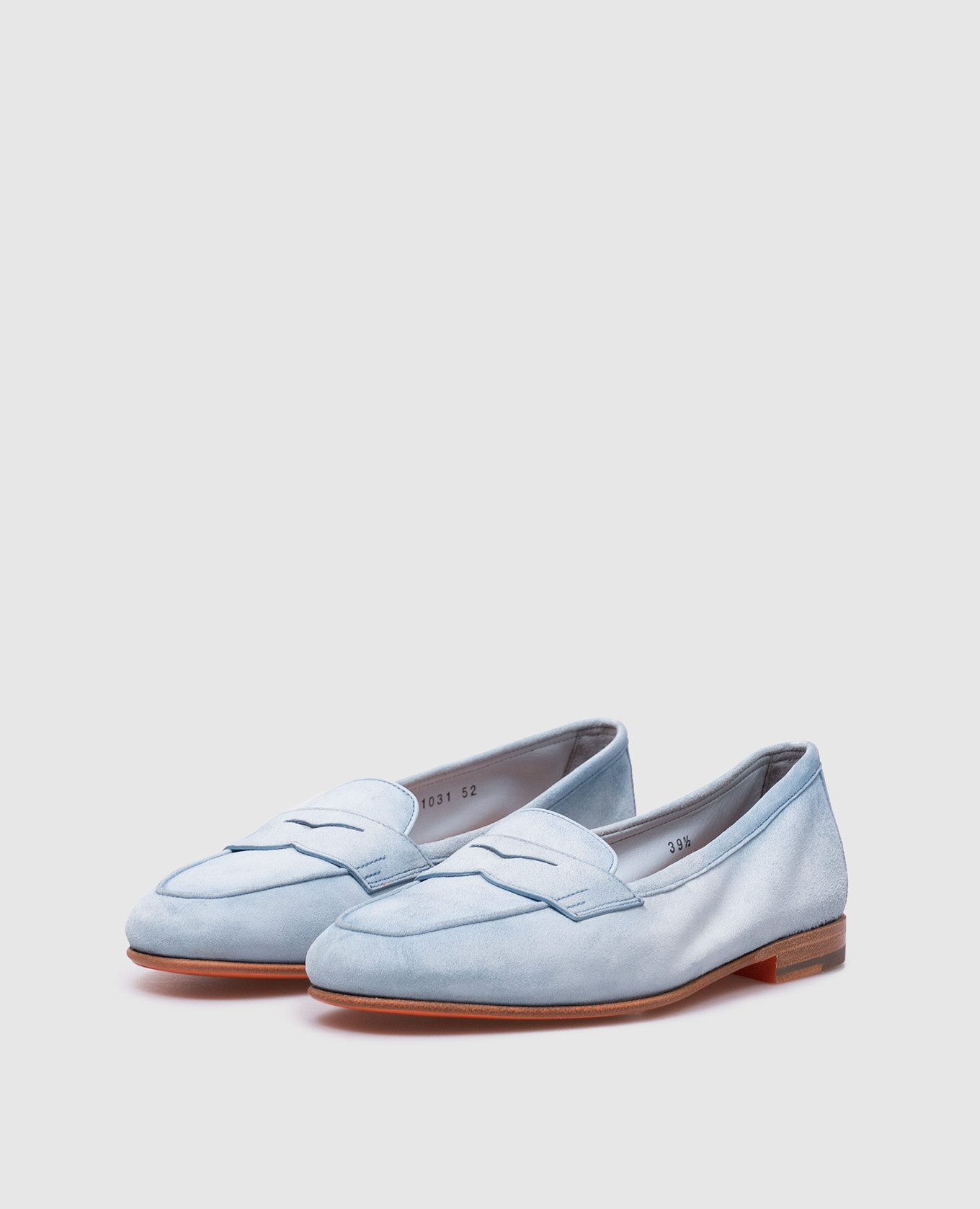 

Blue suede loafers Santoni, Light blue