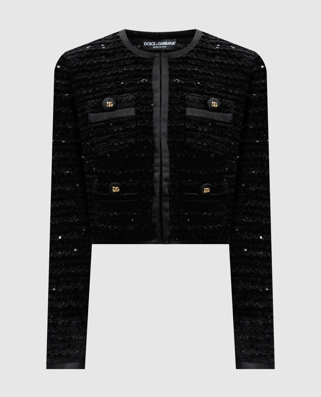 

Black tweed jacket with wool and silk with sequins Dolce&Gabbana