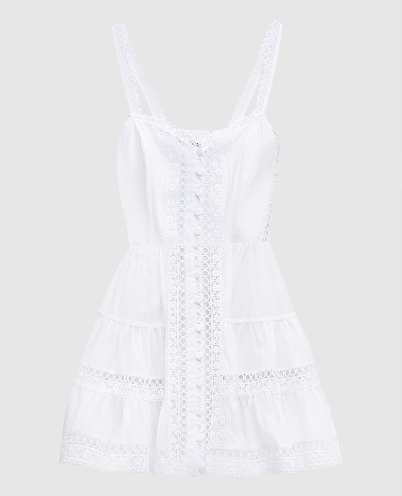 

Lenora white mini dress with lace Charo Ruiz