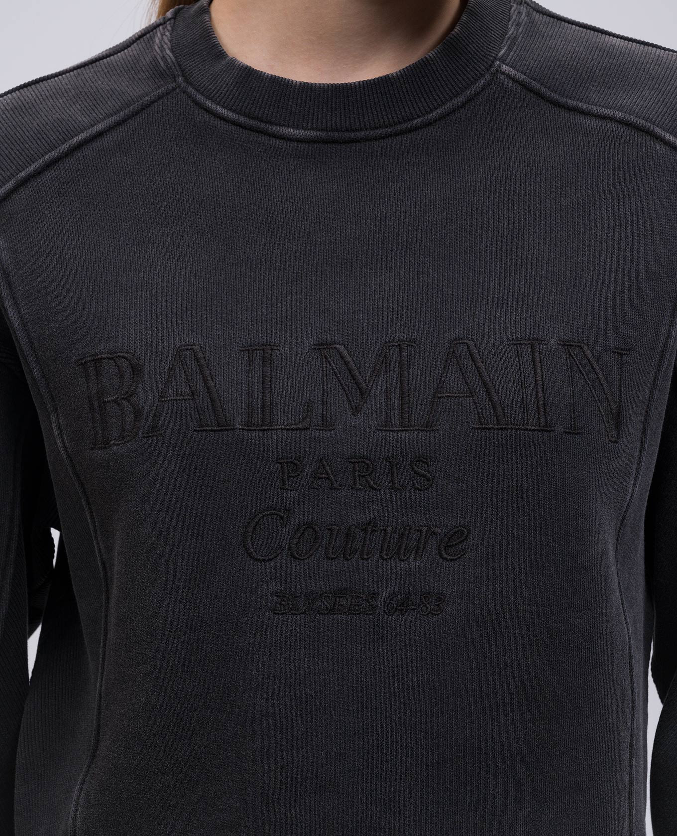 

Grey sweatshirt with logo embroidery Balmain