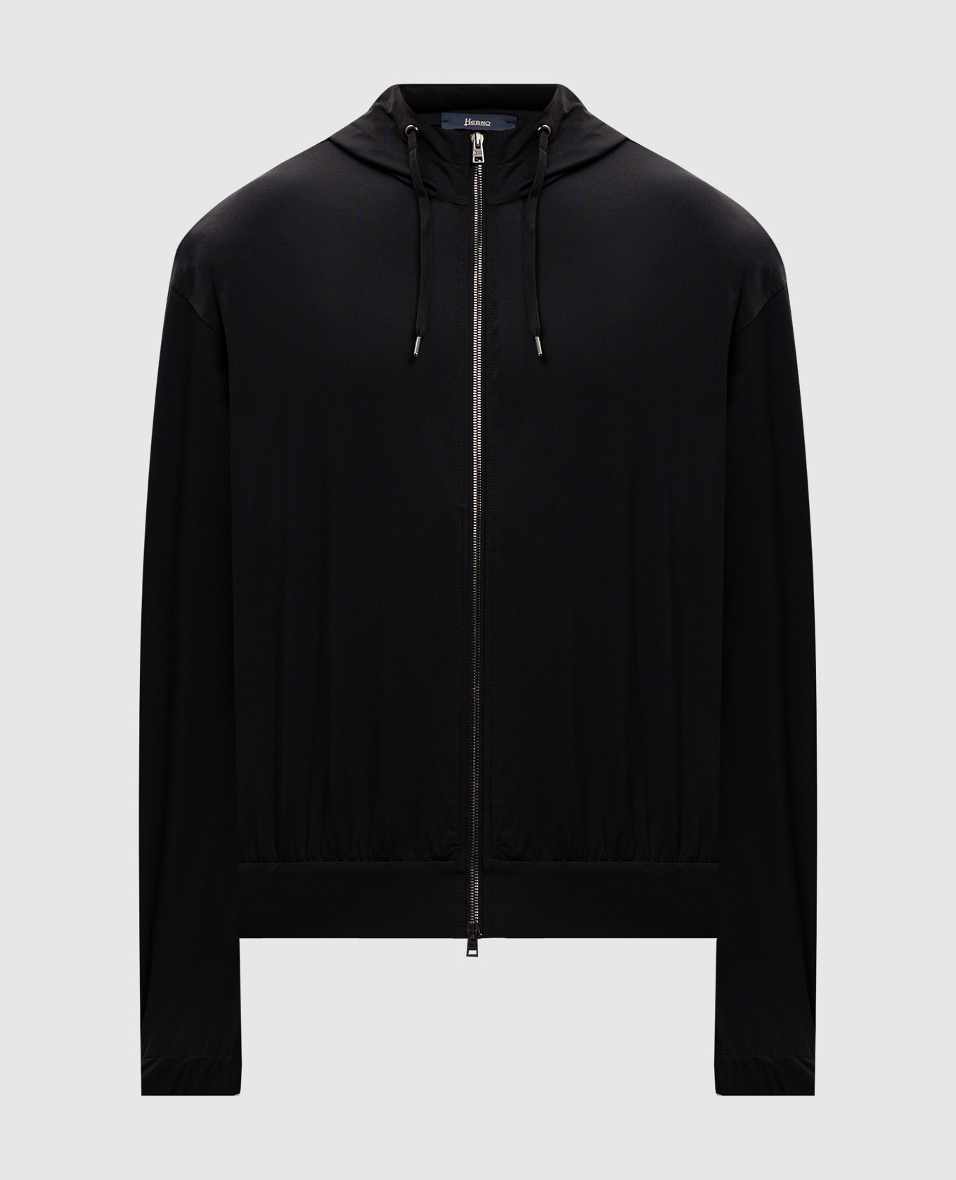 

Black track jacket with monogram logo patch Herno