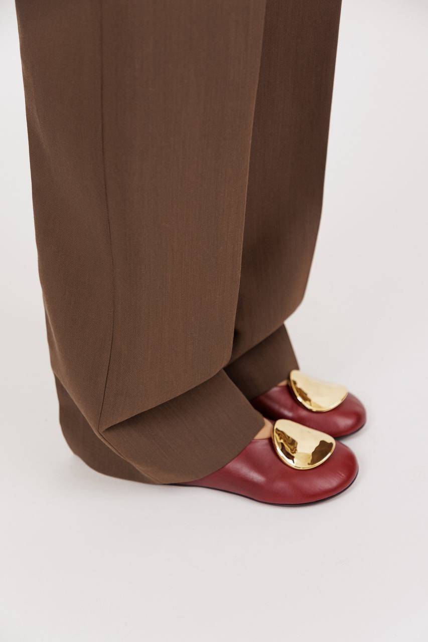 

Burgundy leather ballet flats Jil Sander