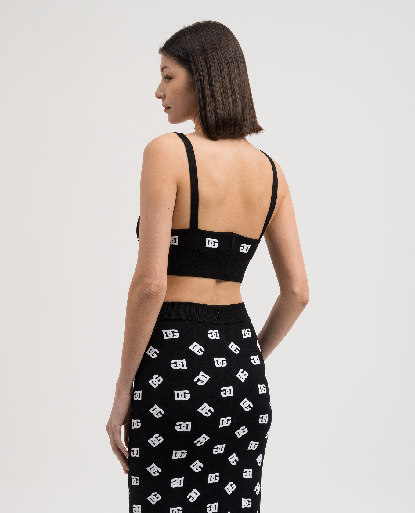 

Black top with logo pattern Dolce&Gabbana