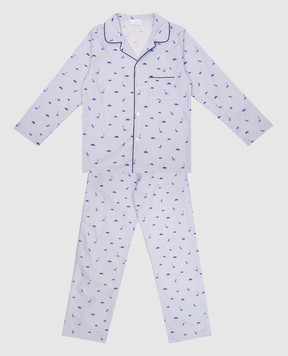Story Loris Children's blue striped printed pajamas 2555226