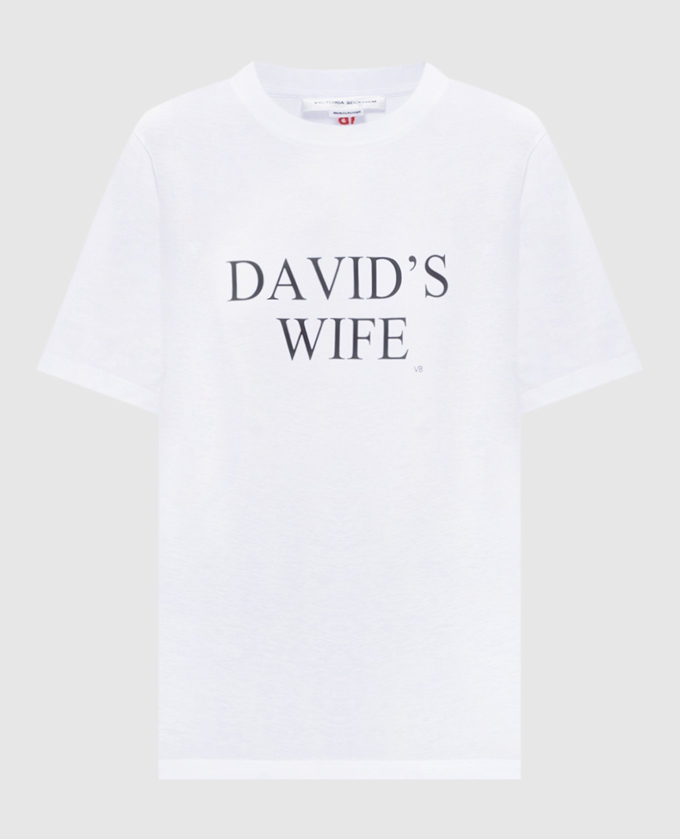 

White t-shirt with contrast print DAVID`S WIFE Victoria Beckham