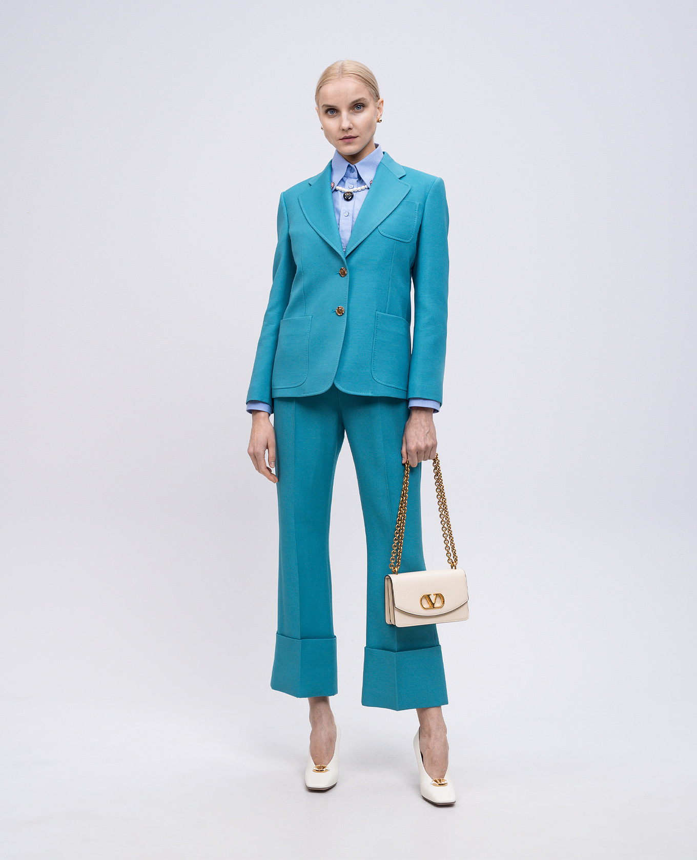 

Blue wool and silk jacket Valentino, Light blue