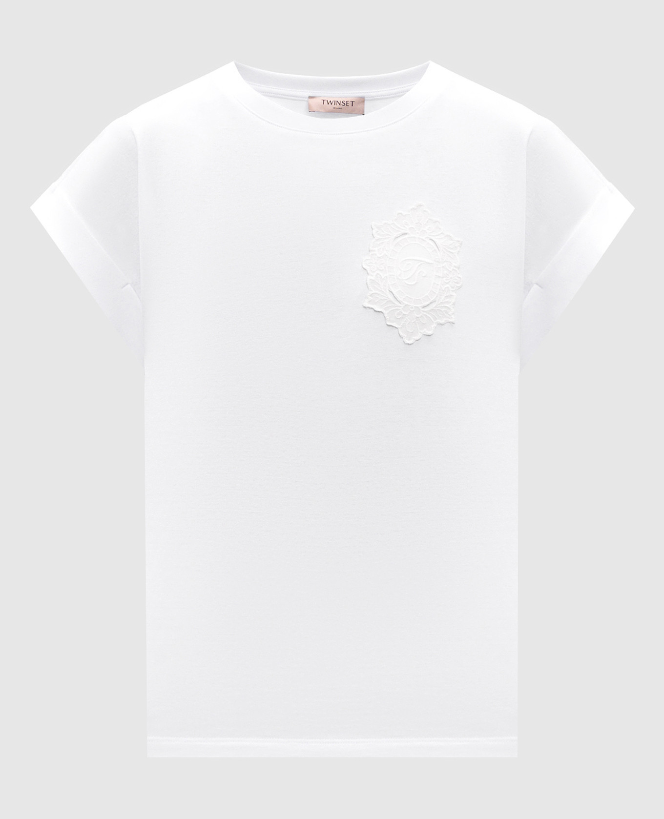 

White T-shirt with applique Twinset