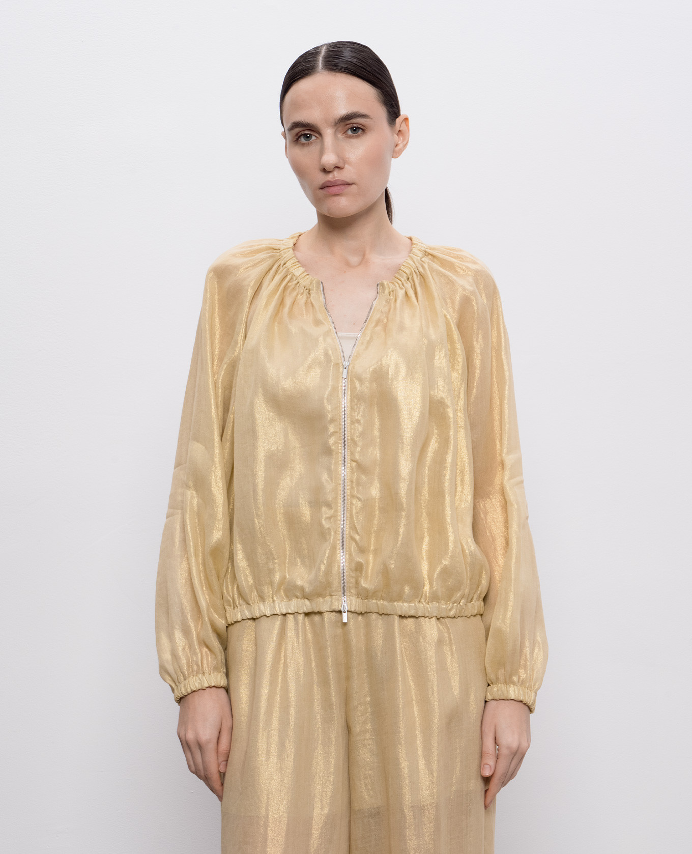 

Beige cardigan with frame Peserico