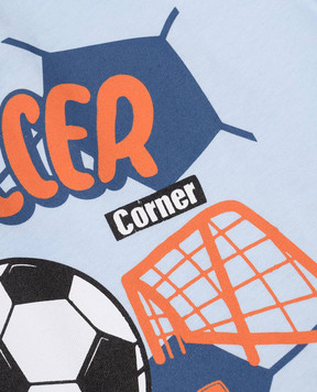 RiminiVeste Children's blue Gery pajamas with a football print R25085