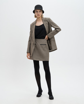PROENZA SCHOULER Judith brown melange skirt with linen R2435004AY185