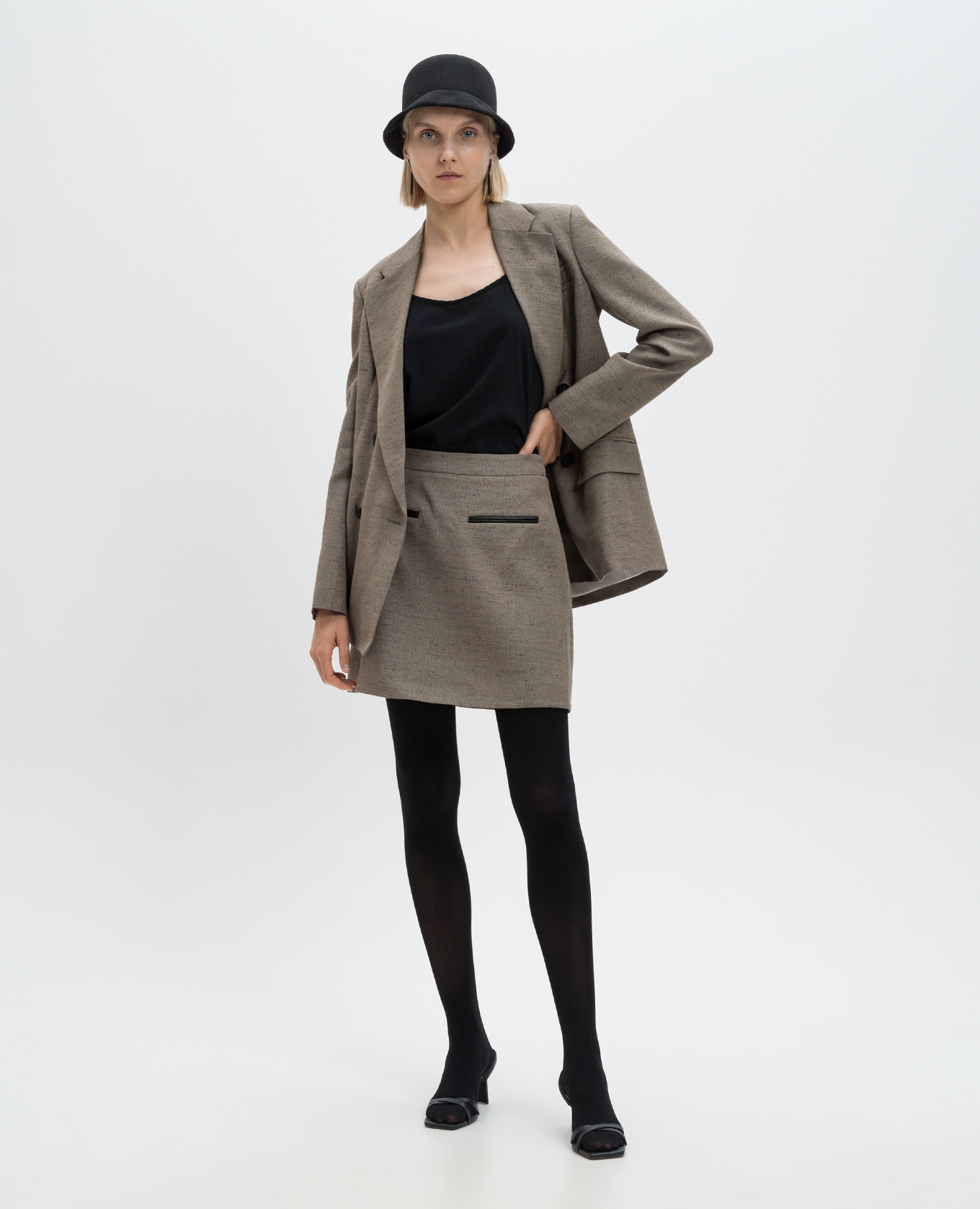 Judith brown melange skirt with linen PROENZA SCHOULER 2