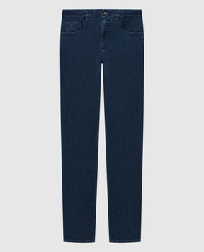 Canali Blue jeans with logo patch PD0001891719