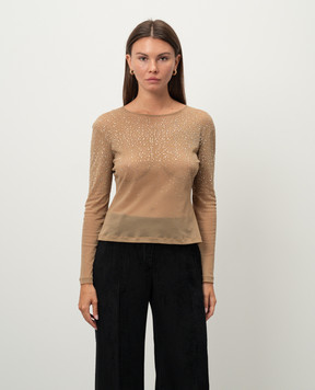 Ermanno Scervino Beige top with crystals D452L316EBJ