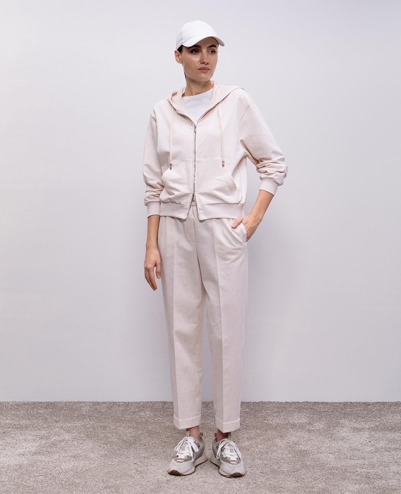 

Beige melange sports jacket Peserico