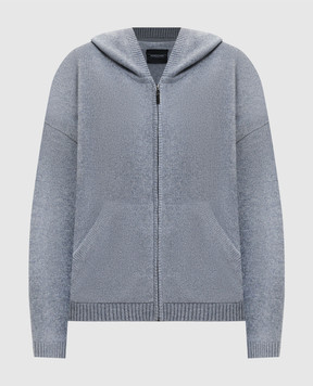 Simonetta Ravizza Lilium grey cashmere track jacket F05KN109T108