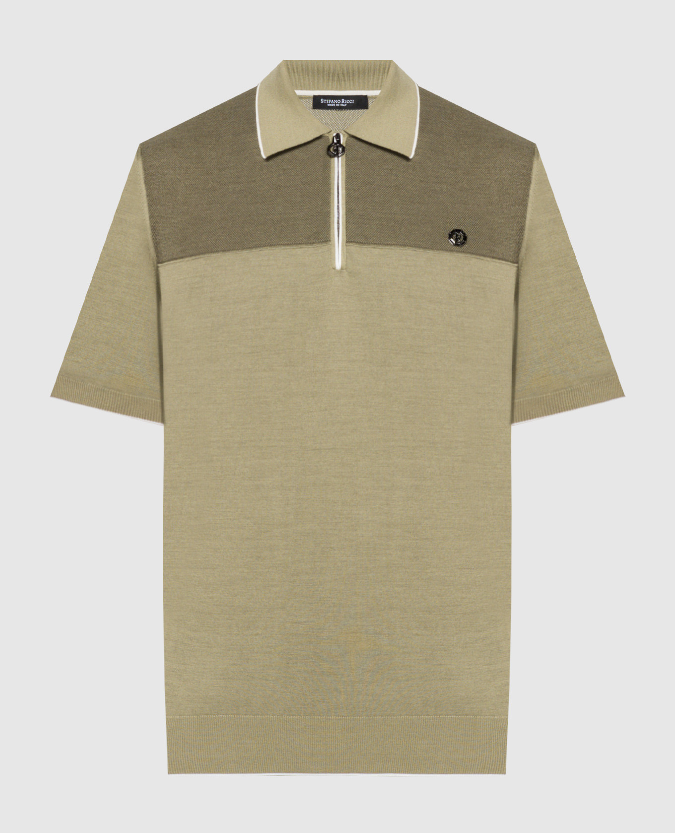 

Green logo silk polo Stefano Ricci