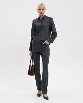 Khaite Auryn grey wool and cashmere shirt 2412604