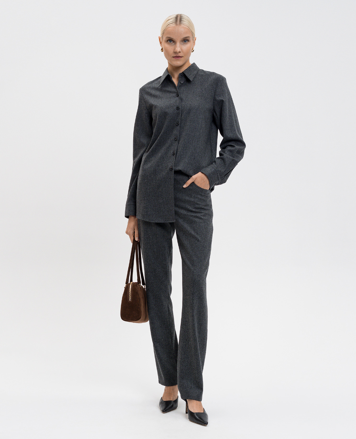 

Auryn grey wool and cashmere shirt Khaite