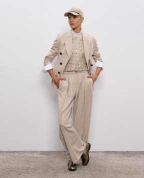 Brunello Cucinelli Beige double-breasted jacket MB1627054