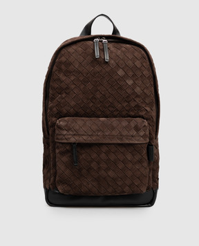 Bottega Veneta Brown suede woven backpack 828117V1QEC