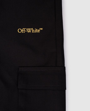 Off-White Kids' black joggers with logo print OBCF007S25FAB001