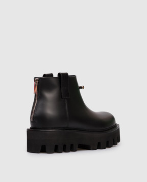Alexander McQueen Black leather boots with logo 826489WIAER