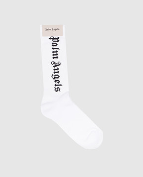 Palm Angels White insulated socks with a logo pattern PMRA001C99FAB002