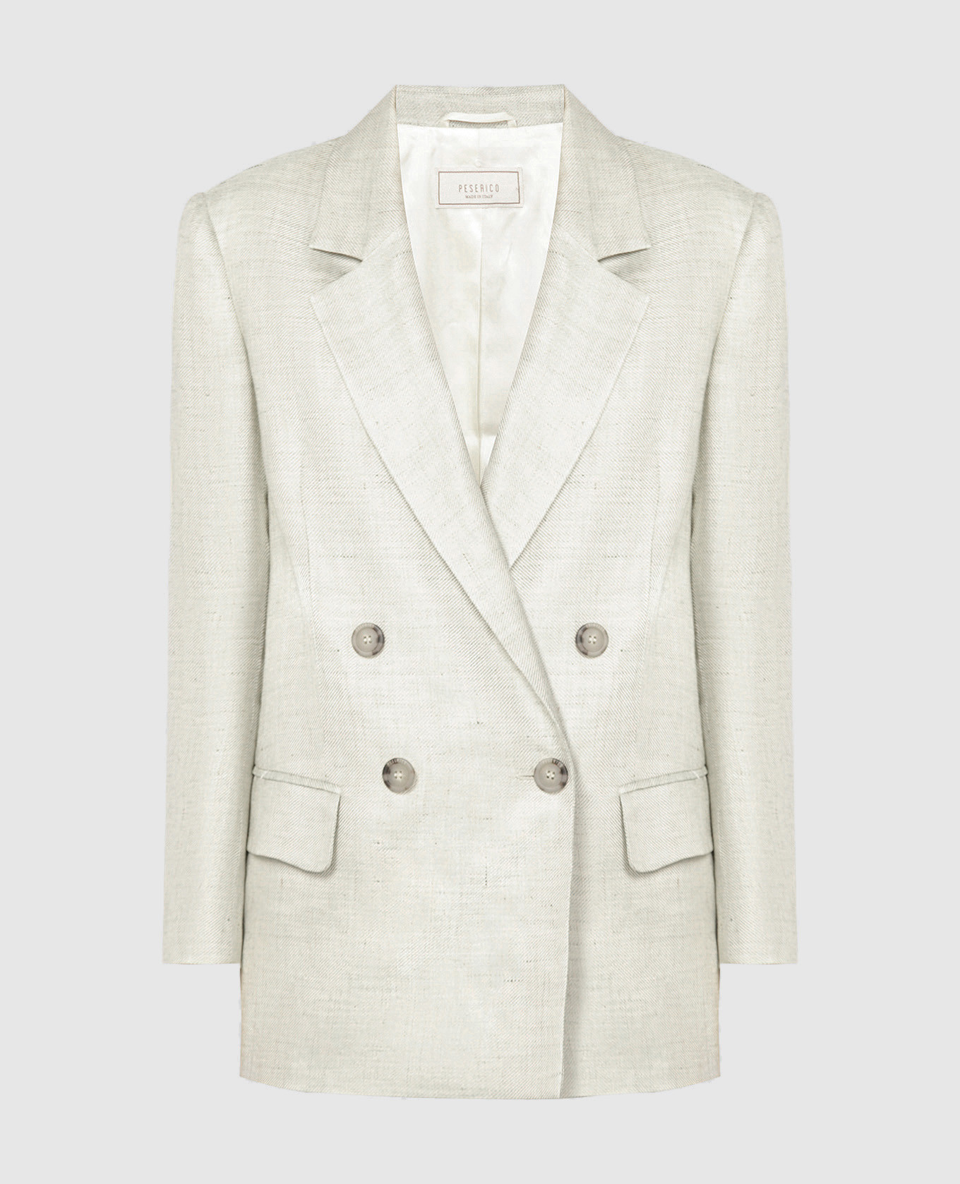 Green double-breasted jacket with linen peserico
