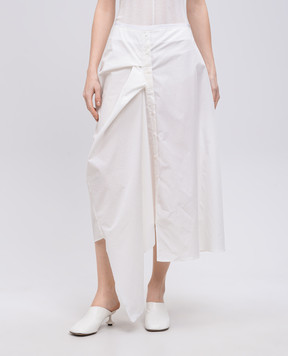 Marc Le Bihan White asymmetrical midi skirt 2521