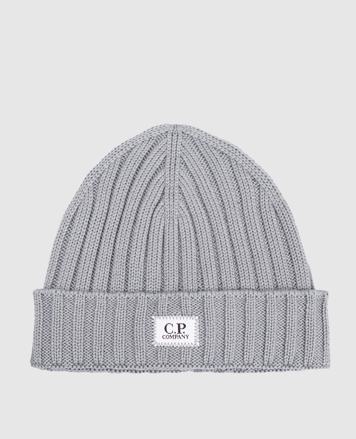 

Grey wool hat with logo C.P. Company