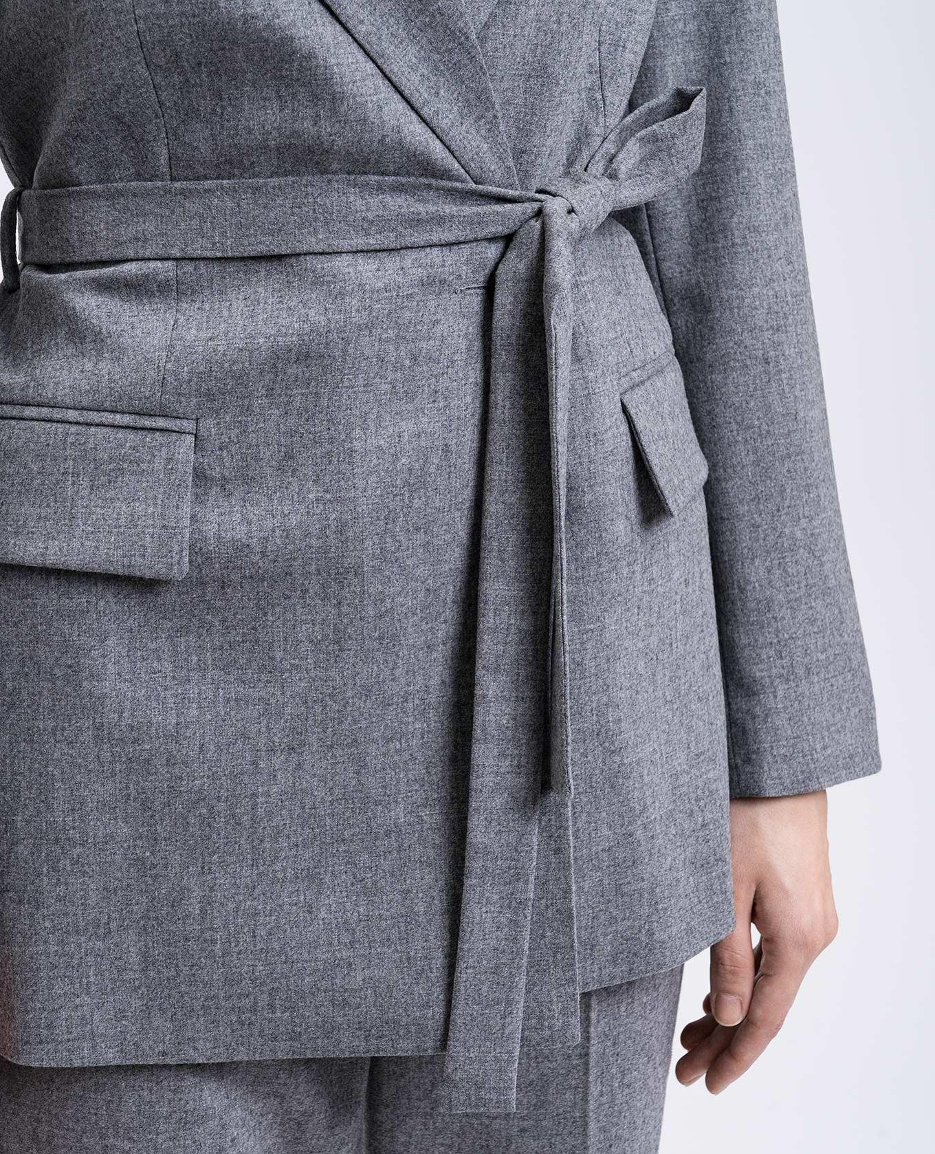 

Gray double-breasted wool and cashmere jacket Peserico, Grey