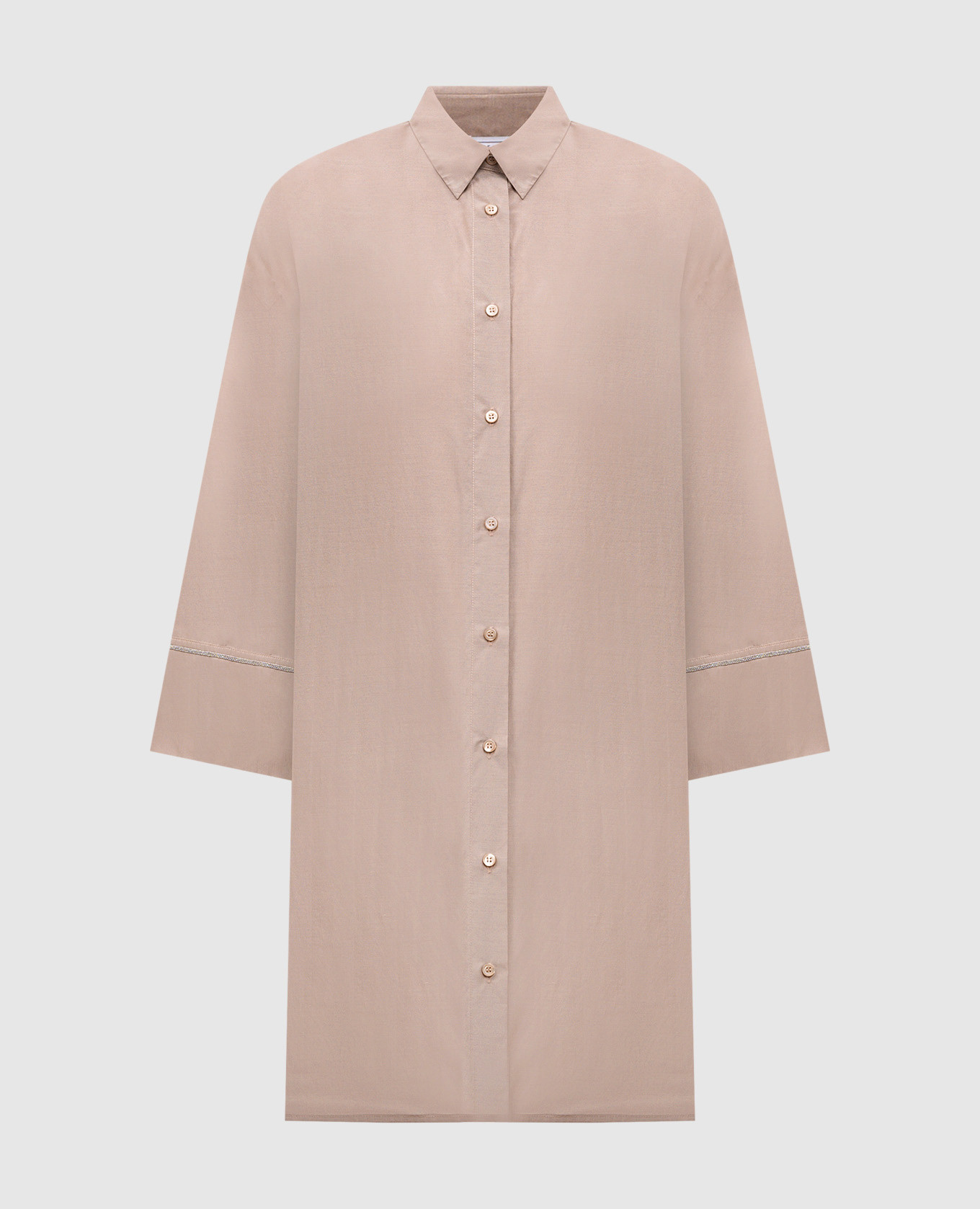 

Beige long shirt with monil chain Peserico