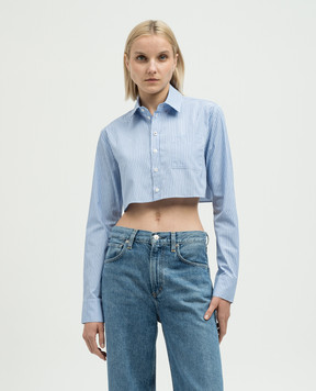 Coperni Blue short striped blouse COPCH27326