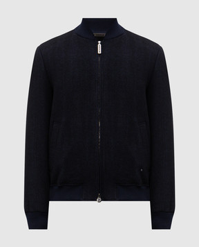 Stefano Ricci Blue wool bomber jacket MDJ5300210W0002P