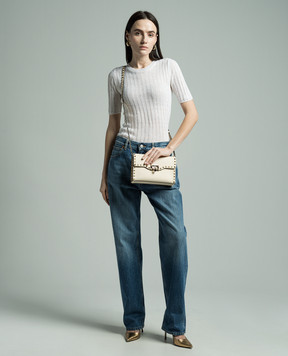 Valentino White t-shirt with a scar made of linen 4B0KC56J8J0