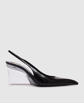 Saint Laurent Miller black glossy leather slingbacks 831087AADAA